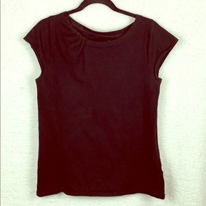 Black cap sleeved sweater shirt